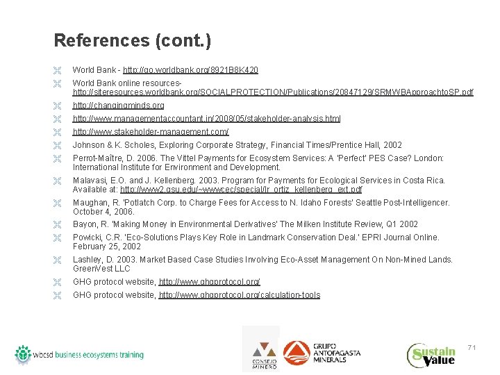 References (cont. ) Ë World Bank - http: //go. worldbank. org/8921 B 8 K