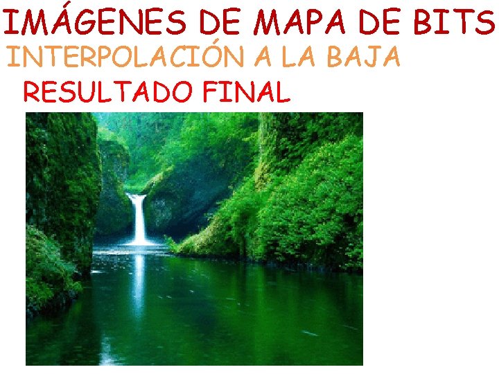 IMÁGENES DE MAPA DE BITS INTERPOLACIÓN A LA BAJA RESULTADO FINAL 