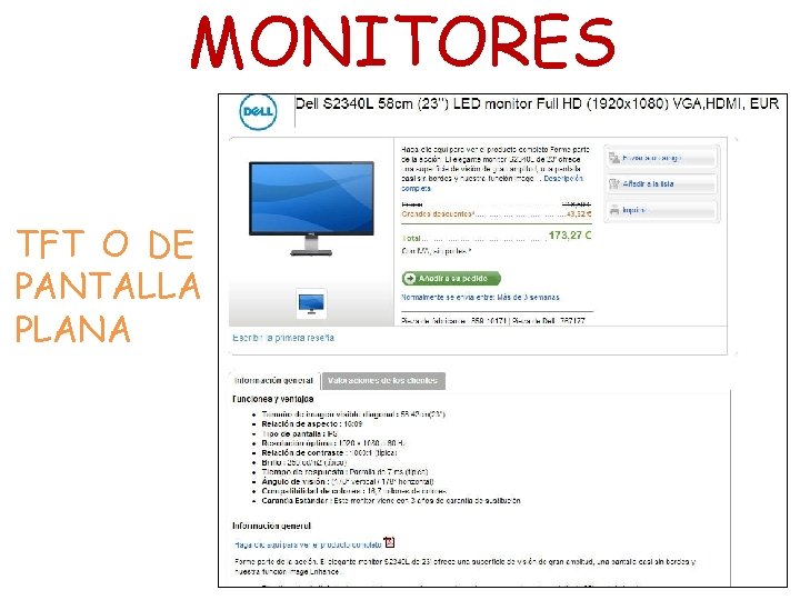 MONITORES TFT O DE PANTALLA PLANA 