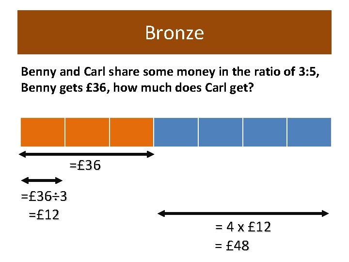 Bronze Benny and Carl share some money in the ratio of 3: 5, Benny