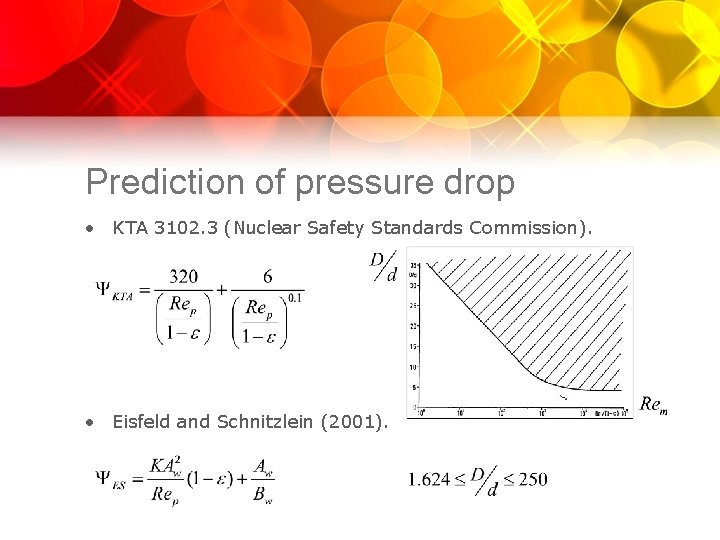 Prediction of pressure drop • KTA 3102. 3 (Nuclear Safety Standards Commission). • Eisfeld