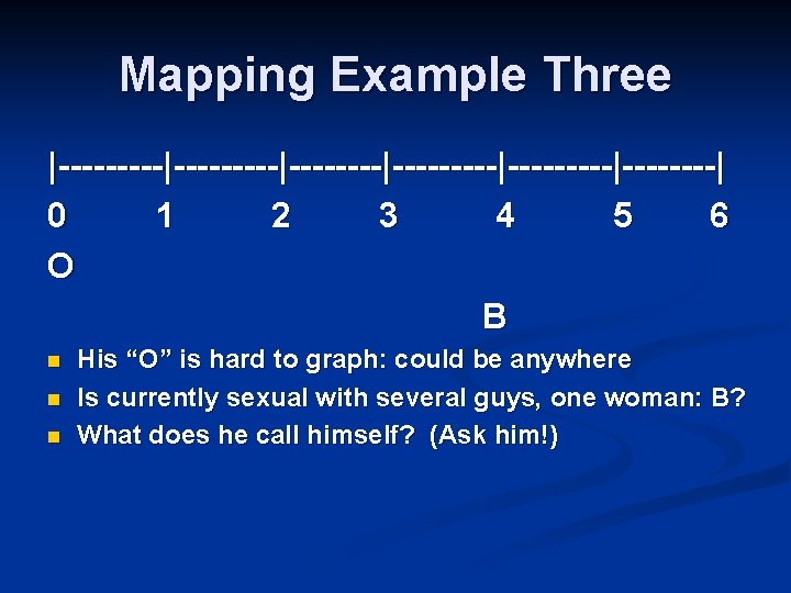 Mapping Example Three |---------|---------|--------| 0 1 2 3 4 5 6 O B n