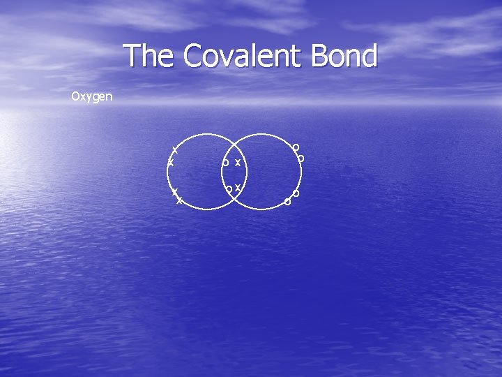 The Covalent Bond Oxygen x x o o o x ox o o 