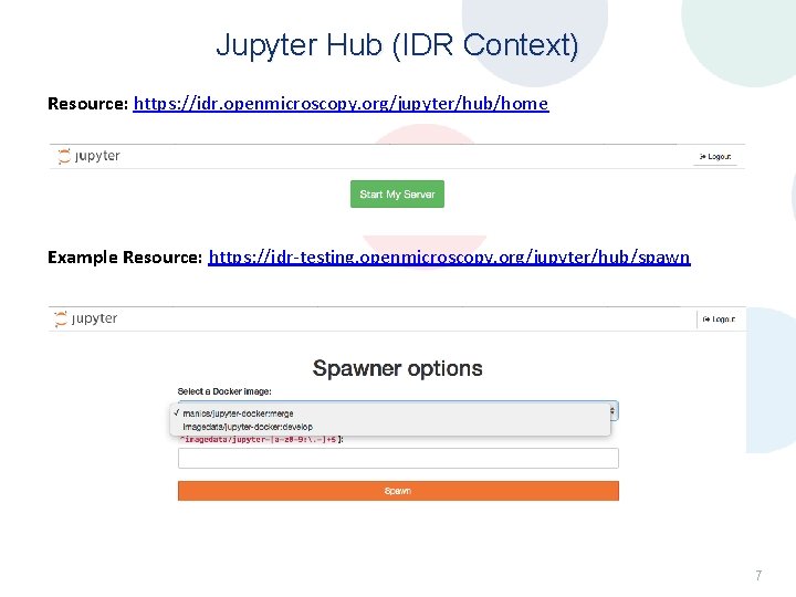 Jupyter Hub (IDR Context) Resource: https: //idr. openmicroscopy. org/jupyter/hub/home Example Resource: https: //idr-testing. openmicroscopy. Jupyter Hub (IDR Context) Resource: https: //idr. openmicroscopy. org/jupyter/hub/home Example Resource: https: //idr-testing. openmicroscopy.