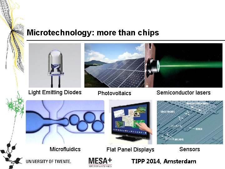 Microtechnology: more than chips Light Emitting Diodes Microfluidics Semiconductor lasers Photovoltaics Flat Panel Displays