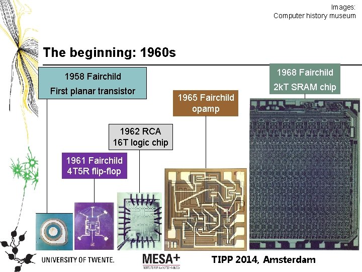 Images: Computer history museum The beginning: 1960 s 1958 Fairchild 1968 Fairchild First planar