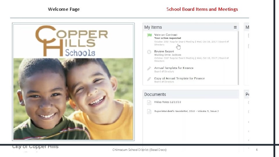 Welcome Page School Board Items and Meetings Chimacum School District (Boad Docs) 4 