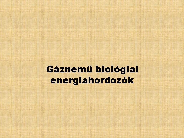 Gáznemű biológiai energiahordozók 