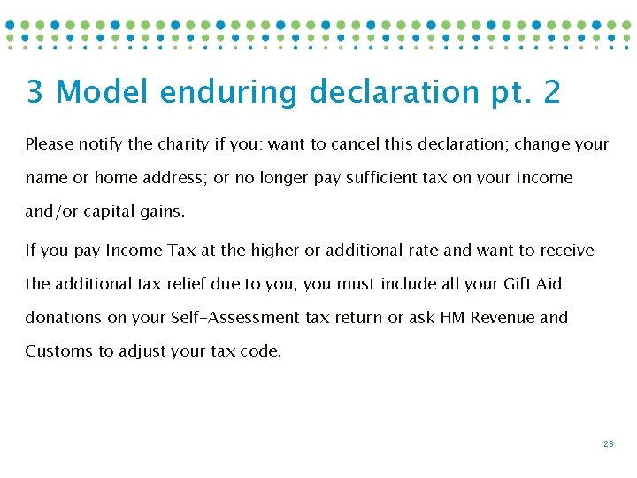 3 Model enduring declaration pt. 2 Please notify the charity if you: want to