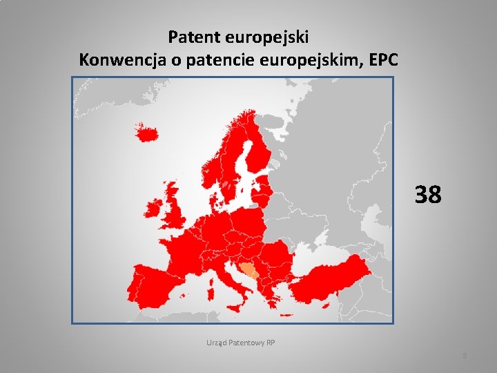 Patent europejski Konwencja o patencie europejskim, EPC 38 Urząd Patentowy RP 8 