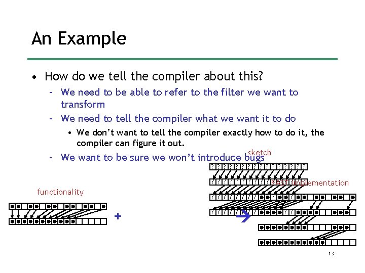 An Example • How do we tell the compiler about this? – We need An Example • How do we tell the compiler about this? – We need