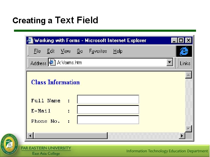 Creating a Text Field 