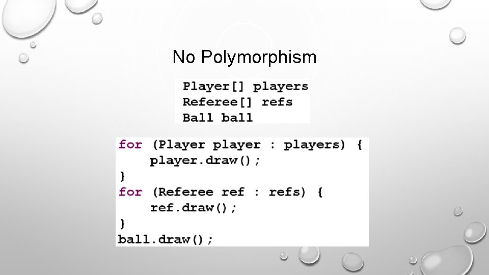 No Polymorphism 