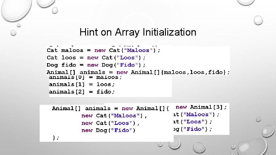 Hint on Array Initialization 