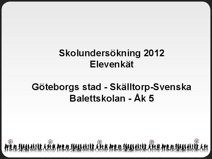Skolundersökning 2012 Elevenkät Göteborgs stad - Skälltorp-Svenska Balettskolan - Åk 5 