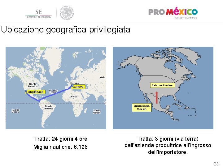 Ubicazione geografica privilegiata Tratta: 24 giorni 4 ore Miglia nautiche: 8, 126 Tratta: 3