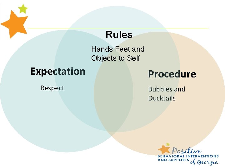 Rules Hands Feet and Objects to Self Expectation Respect Procedure Bubbles and Ducktails 