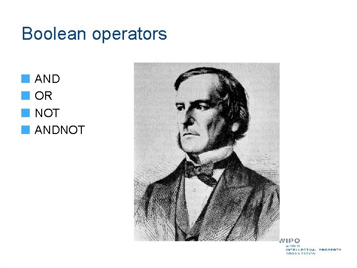 Boolean operators AND OR NOT ANDNOT 