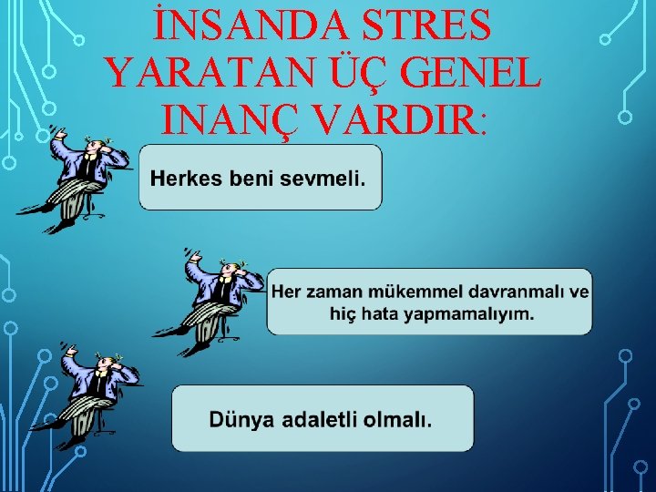 İNSANDA STRES YARATAN ÜÇ GENEL INANÇ VARDIR: 