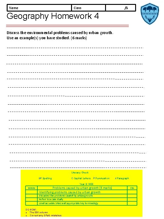 Name Class Geography Homework Booklet RIO BRAZIL All