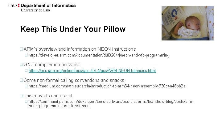 Keep This Under Your Pillow q. ARM’s overview and information on NEON instructions q