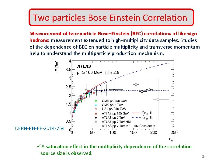 Two particles Bose Einstein Correlation Measurement of two-particle Bose–Einstein (BEC) correlations of like-sign hadrons: