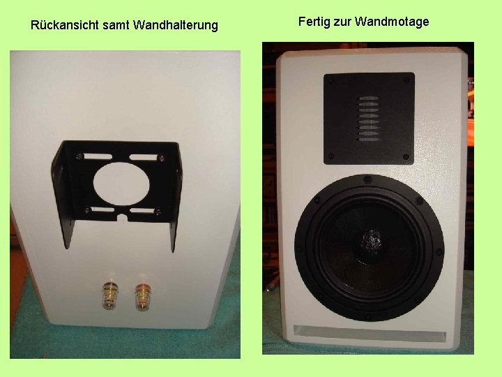 Rückansicht samt Wandhalterung Fertig zur Wandmotage 