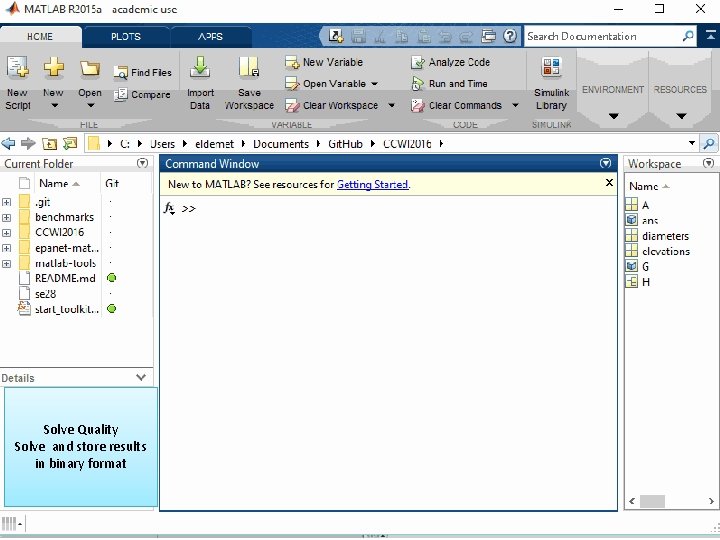 Solve Quality Solve and store results in binary format 