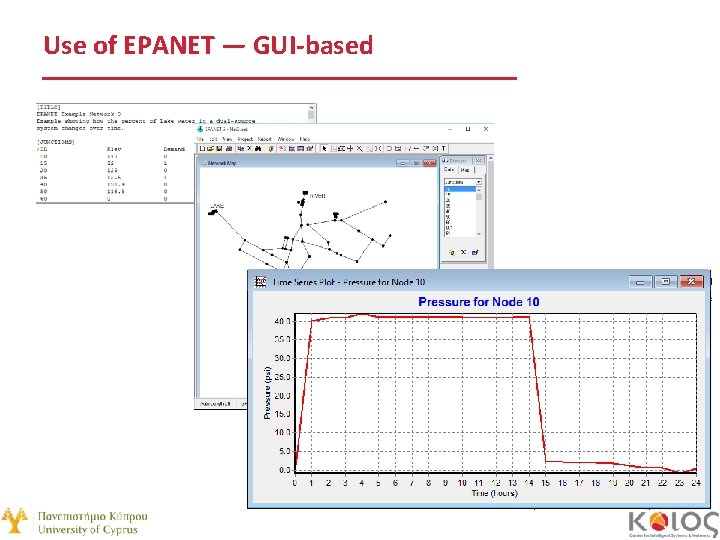 Use of EPANET — GUI-based 