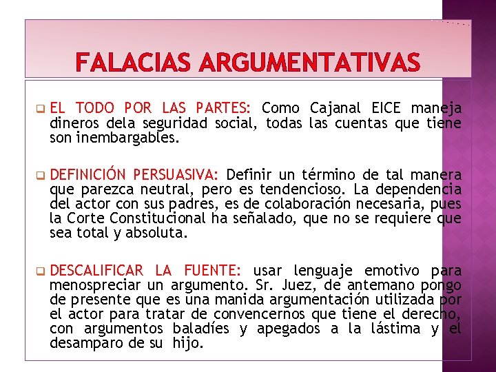 FALACIAS ARGUMENTATIVAS q EL TODO POR LAS PARTES: Como Cajanal EICE maneja dineros dela