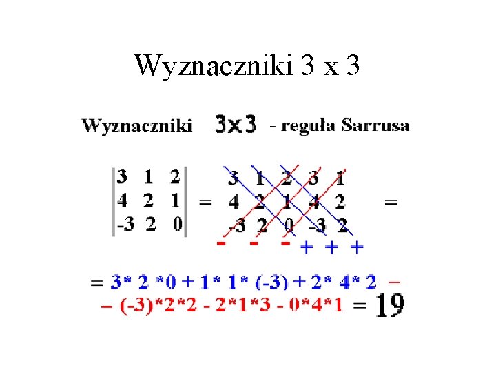 Wyznaczniki 3 x 3 