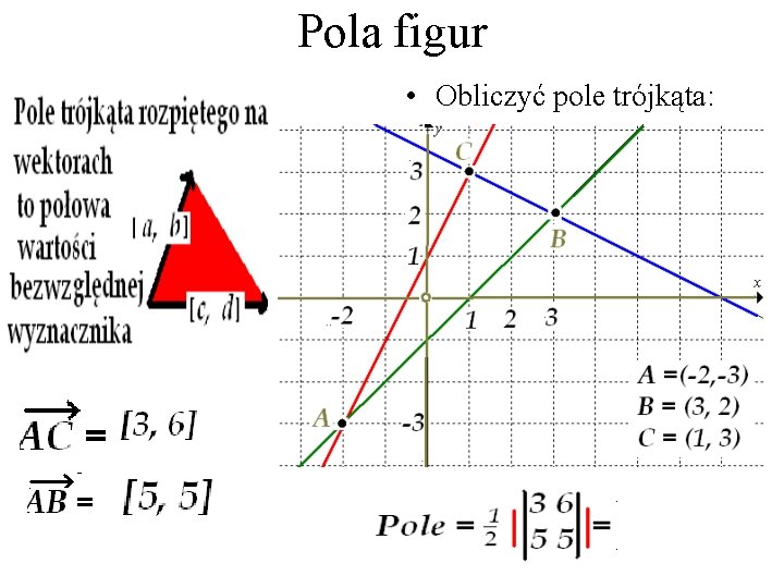 Pola figur • Obliczyć pole trójkąta: 