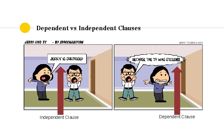 Dependent vs Independent Clause Dependent Clause 