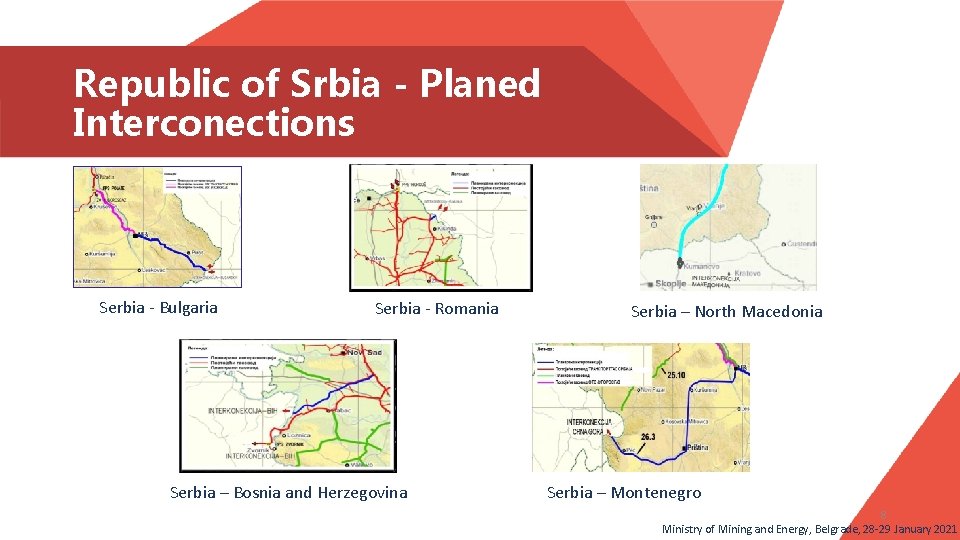 Republic of Srbia - Planed Interconections Serbia - Bulgaria Serbia - Romania Serbia –
