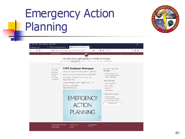Emergency Action Planning 40 