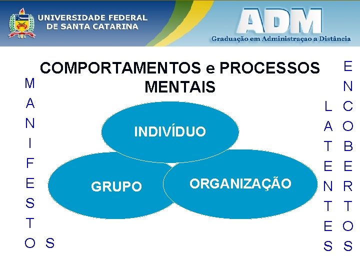 COMPORTAMENTOS e PROCESSOS M MENTAIS A N I F E S T O S