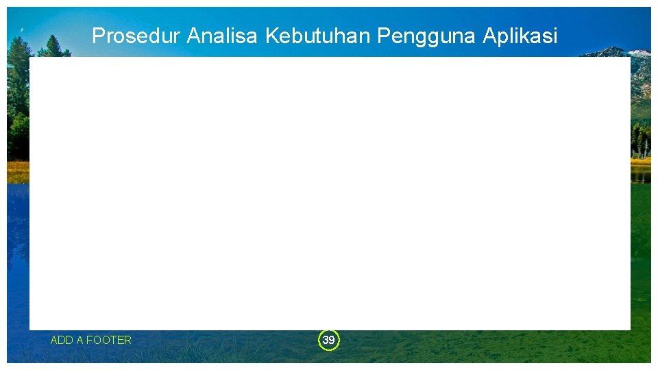 Prosedur Analisa Kebutuhan Pengguna Aplikasi ADD A FOOTER 39 Prosedur Analisa Kebutuhan Pengguna Aplikasi ADD A FOOTER 39