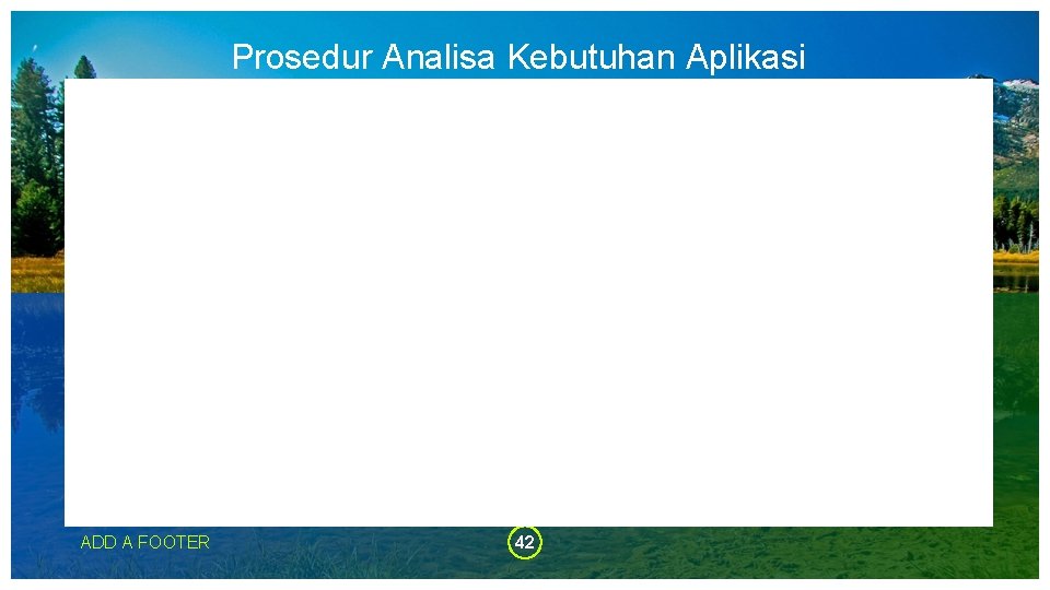 Prosedur Analisa Kebutuhan Aplikasi ADD A FOOTER 42 Prosedur Analisa Kebutuhan Aplikasi ADD A FOOTER 42