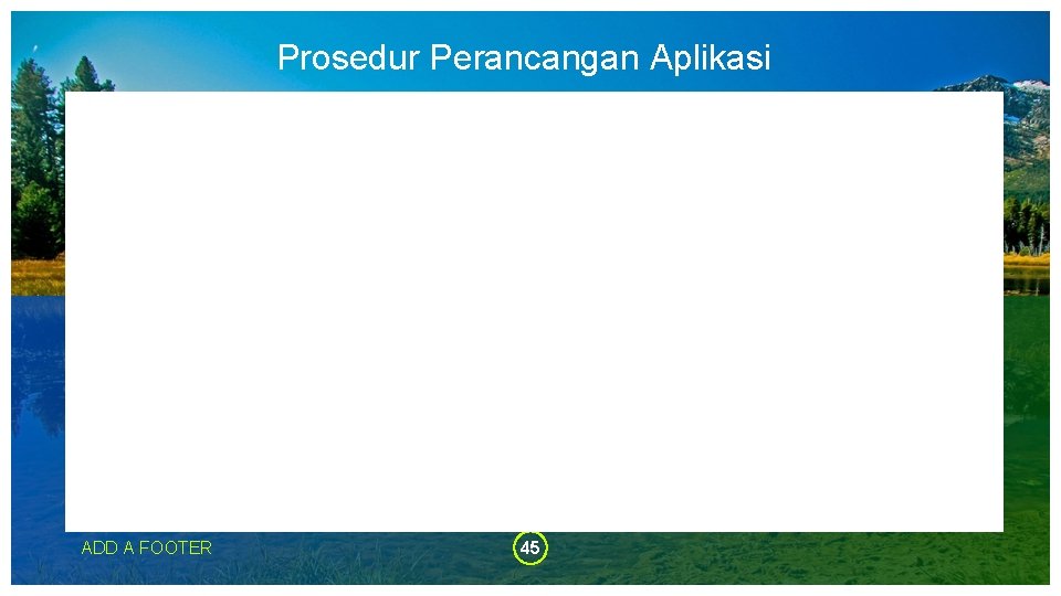 Prosedur Perancangan Aplikasi ADD A FOOTER 45 Prosedur Perancangan Aplikasi ADD A FOOTER 45