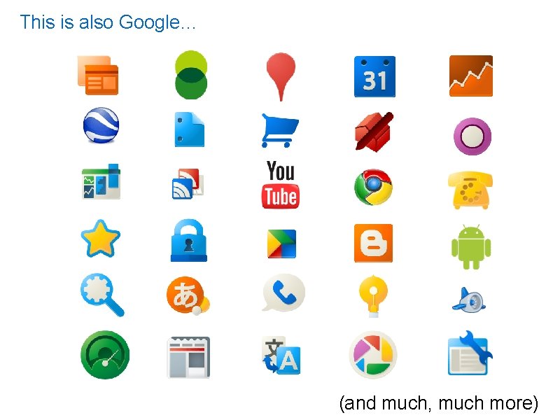 This is also Google… (and much, much more) 