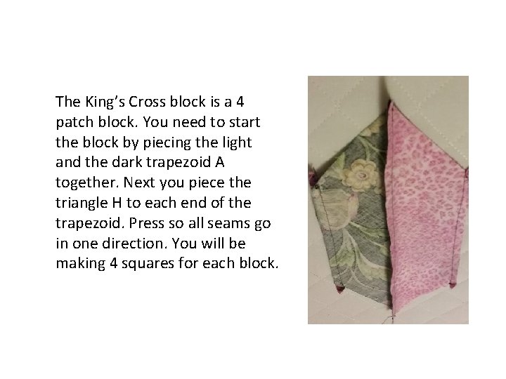 The King’s Cross block is a 4 patch block. You need to start the