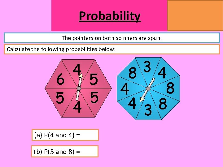 Probability MATHSWATCH CLIP 14, 59, 60, 125 GRADE 1, 2, 3 The pointers on