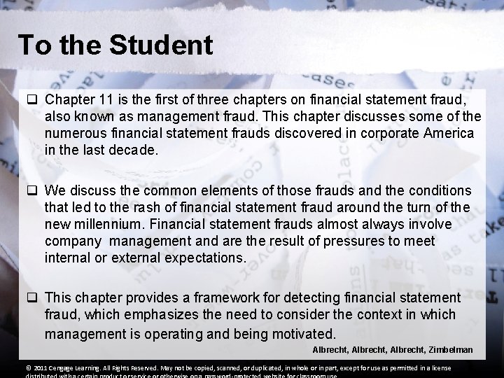 To the Student q Chapter 11 is the first of three chapters on financial