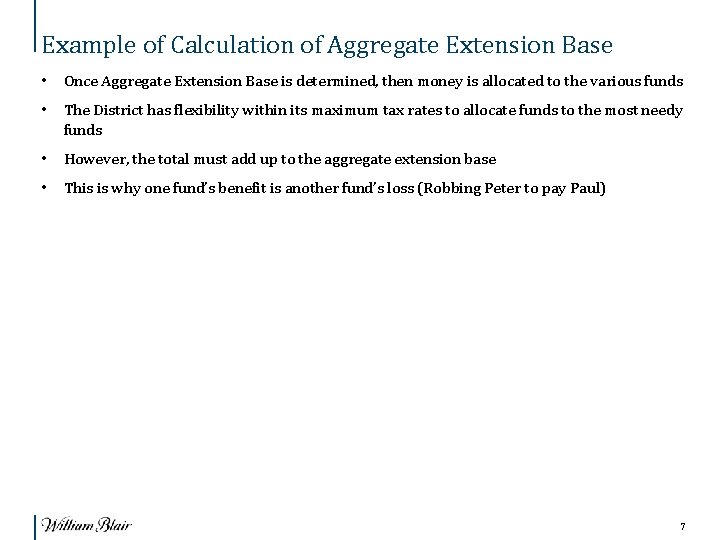 Example of Calculation of Aggregate Extension Base • Once Aggregate Extension Base is determined,