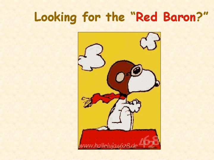 Looking for the “Red Baron? ” 