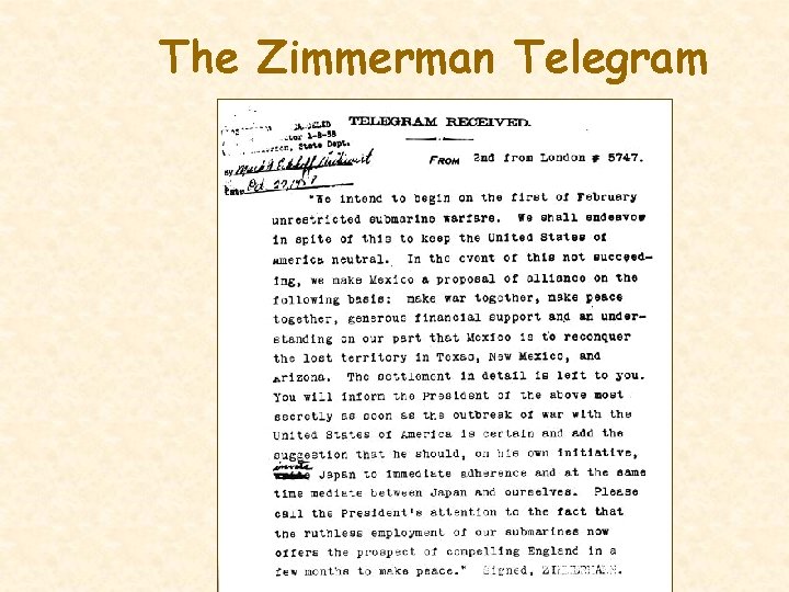 The Zimmerman Telegram 