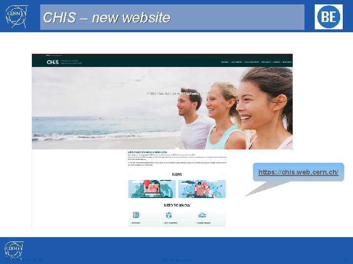 CHIS – new website https: //chis. web. cern. ch/ 18 th March 2018 BE