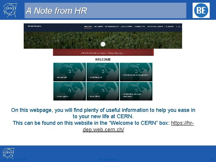 A Note from HR On this webpage, you will find plenty of useful information