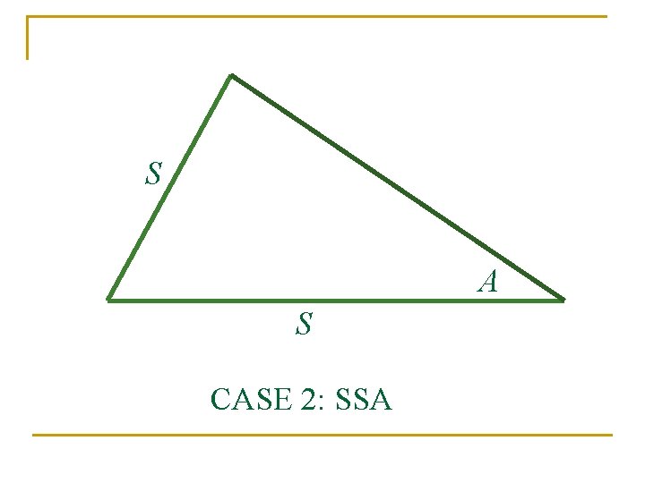 S A S CASE 2: SSA 