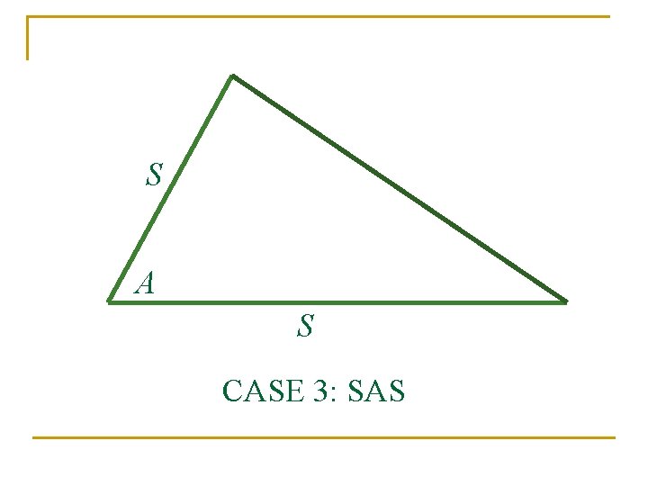 S A S CASE 3: SAS 